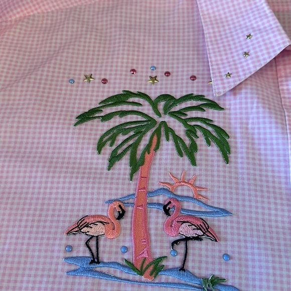 New button up pink and white gingham shirt - Picture 4 of 10